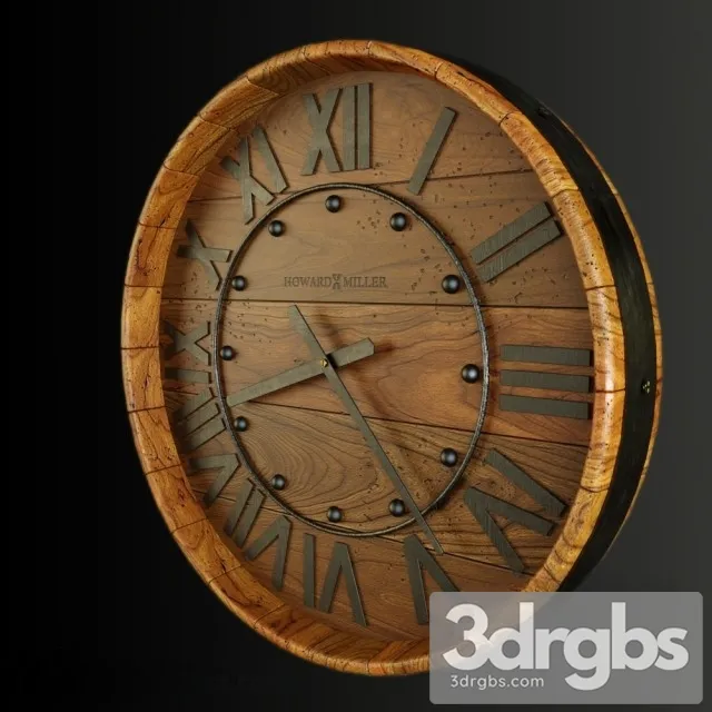 Modern Wood Clock 3D Model Download