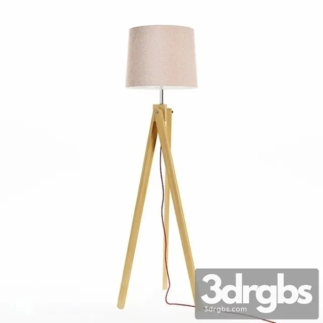 Modern Wooden Floor Lamp 3D Model Download