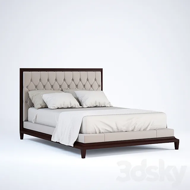 Moderne Platform Bed – Tufted – Baker Furniture 3D Model