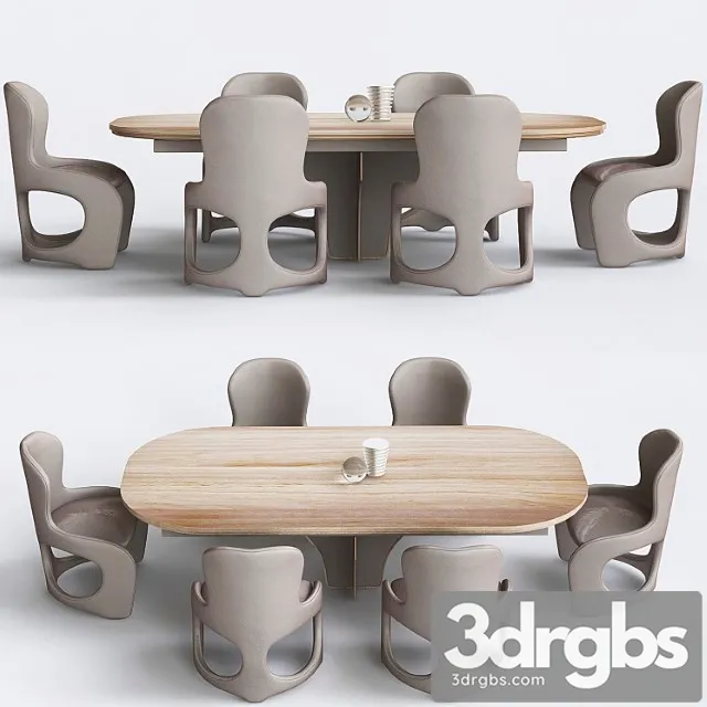 Moderner esstisch auszieh desyo ta61k 2 3D Model Download