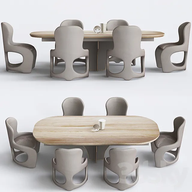 Moderner Esstisch Auszieh DESYO TA61K 3D Model