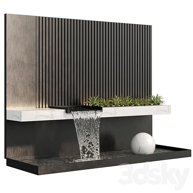 Modernist wall fountain 02 3D Model Modernist wall fountain 02 3D Model