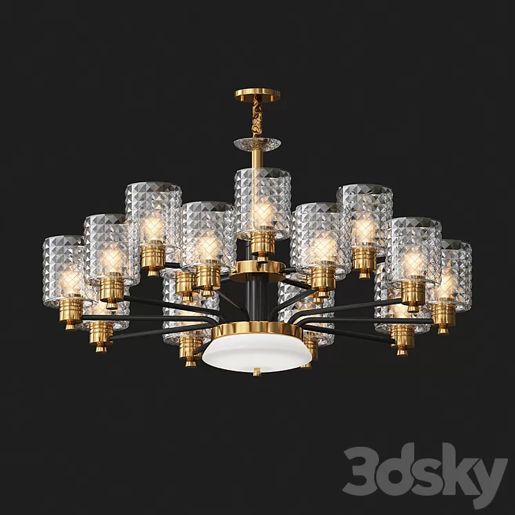 Moderno Metal Dorado Led Lamparas de Arana 3D Model Moderno Metal Dorado Led Lamparas de Arana 3D Model