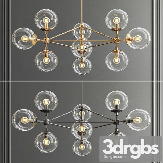 Modo 10 Bulb Chandelier 3D Model Download