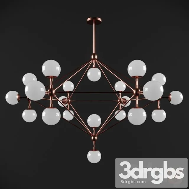 Modo Chandelier 21 Globe 1 3D Model Download