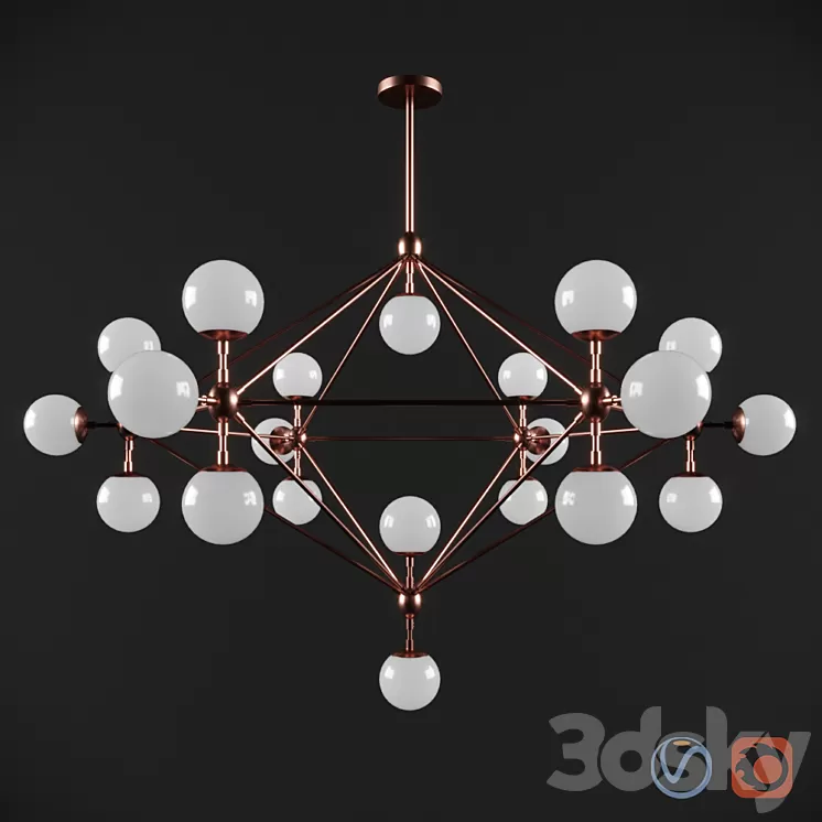 Modo Chandelier 21 Globe 3D Model Modo Chandelier 21 Globe 3D Model