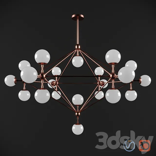 Modo Chandelier 21 Globe 3DModel