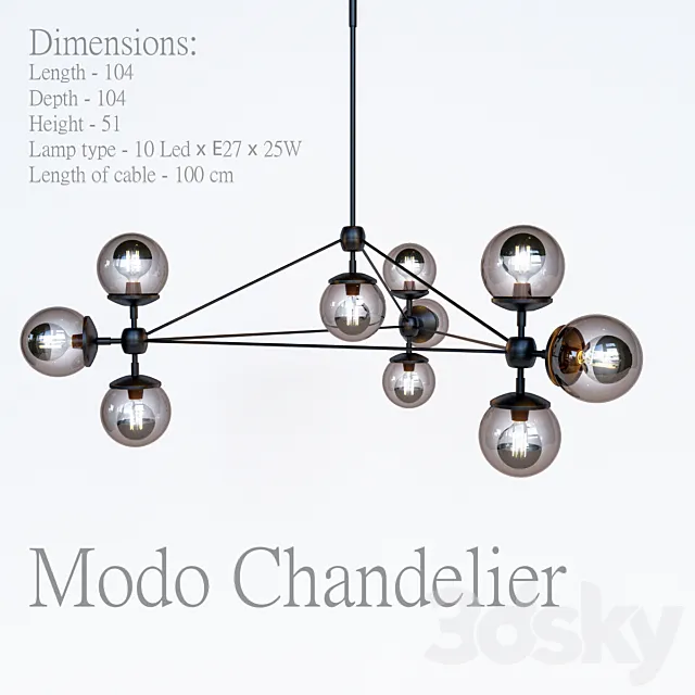 Modo chandelier 3D Model Modo chandelier 3D Model