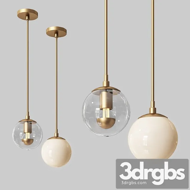 Modo mono pendant brass & clear glass 3D Model Download