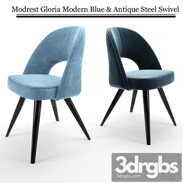 Modrest gloria modern blue & antique steel swivel 2 3D Model Download Modrest gloria modern blue & antique steel swivel 2 3D Model Download