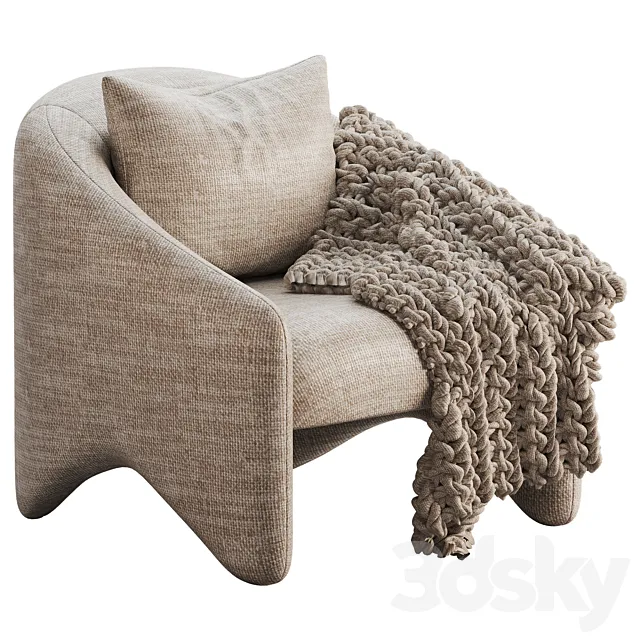 Modrest Halton Accent Chair 3D Model