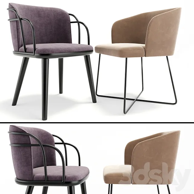 Modrest Stelle And Arven Chair Mid century 3D Model Modrest Stelle And Arven Chair Mid century 3D Model
