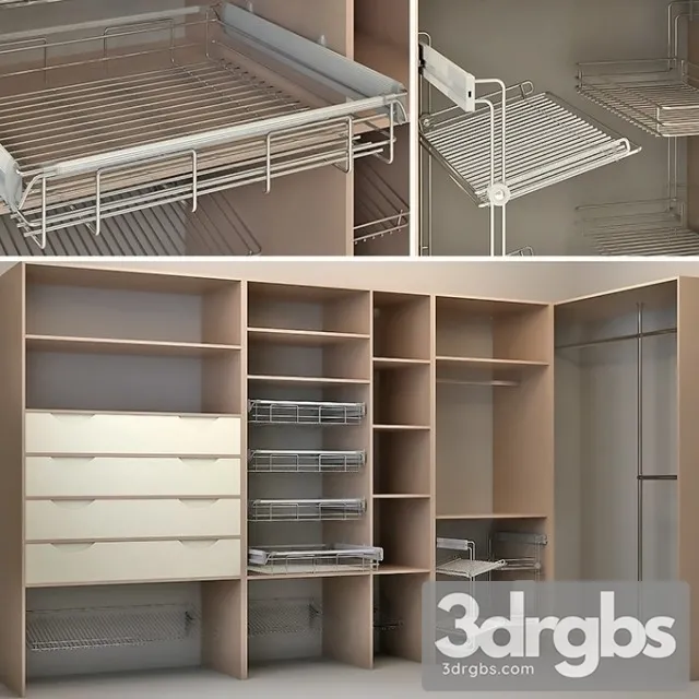 Modul Woden Wardrobe 3D Model Download