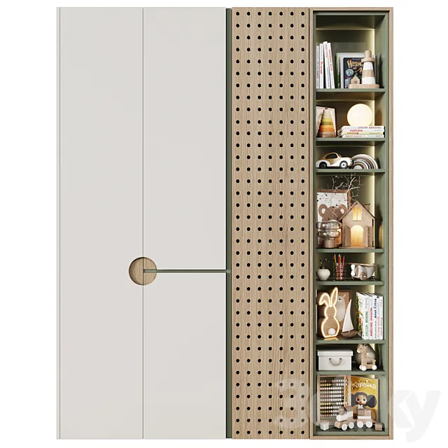 Modular children’s wardrobe in a modern minimalism style 18 3D Model Modular children’s wardrobe in a modern minimalism style 18 3D Model