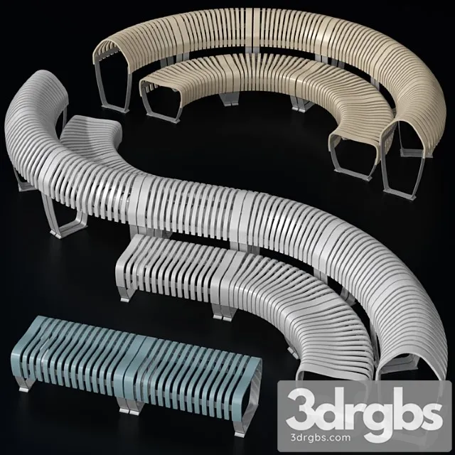 Modular curved and straight bench 3D Model Download Modular curved and straight bench 3D Model Download