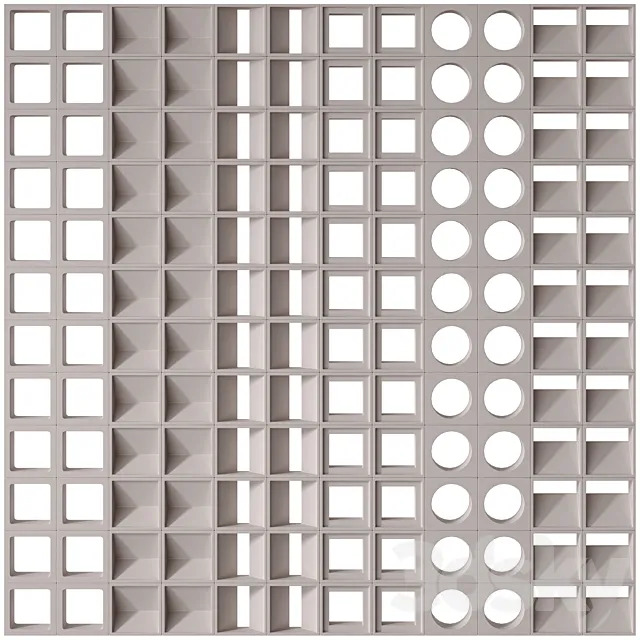 Modular decorative partition Modular Wall 01 3D Model