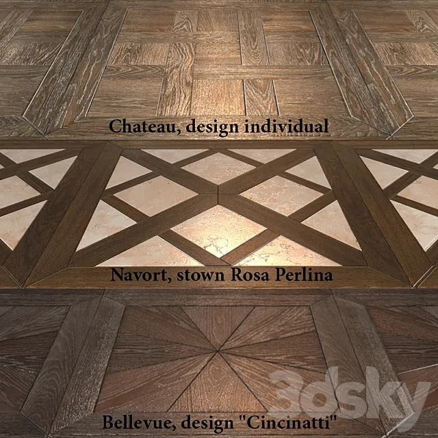 Modular flooring 6 (3 types) 3D Model Modular flooring 6 (3 types) 3D Model