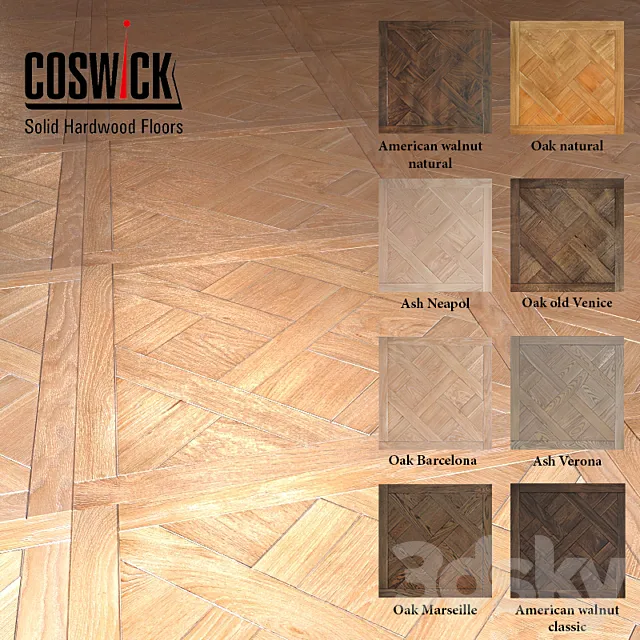 Modular flooring Coswick Versailles (8 colors) 3DModel Modular flooring Coswick Versailles (8 colors) 3DModel