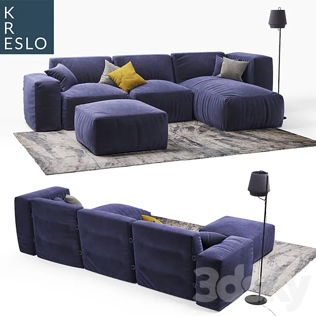 Modular frameless sofa 3D Model