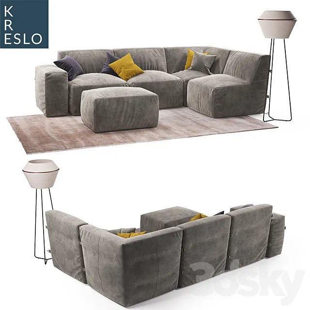 Modular frameless sofa 3DModel