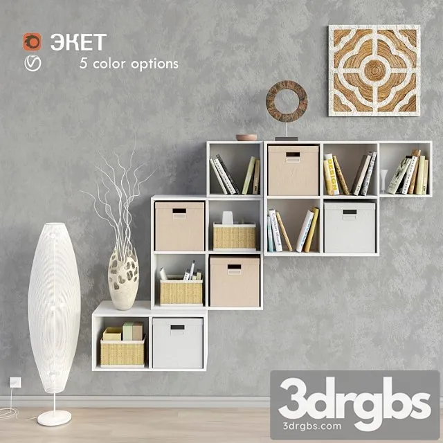 Modular furniture ikea accessories and decor set 10 2 3D Model Download