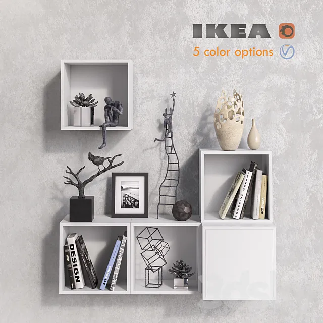 Modular furniture IKEA accessories and decor set 7 3D Model