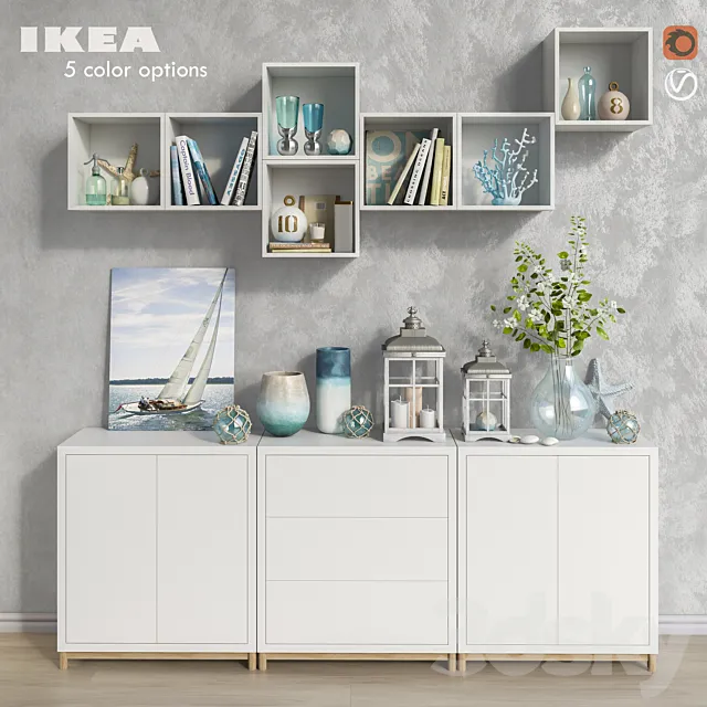 Modular furniture IKEA. accessories and decor set 8 3DModel