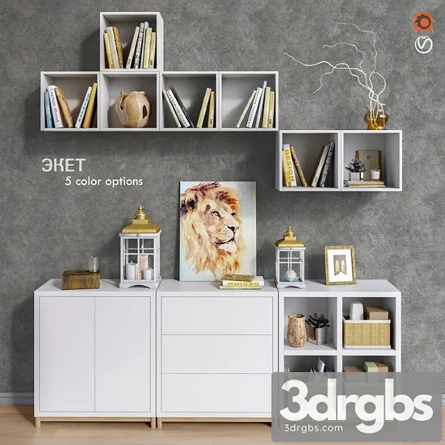 Modular Furniture IKEA Accessories and Decor Set 9 3D Model Download