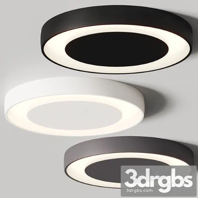Modular lighting instruments flat moon eclips ceiling lamps 3D Model Download
