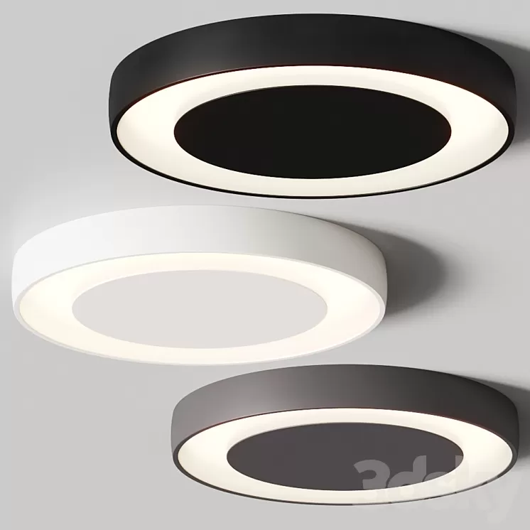 Modular Lighting Instruments Flat Moon Eclips Ceiling Lamps 3D Model