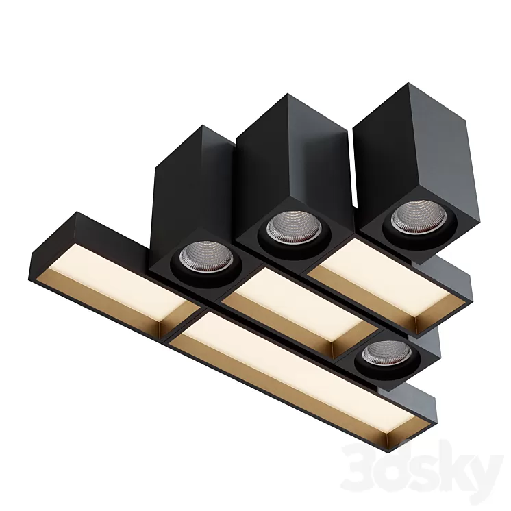 Modular Lighting Instruments QBINI Set 3D Model