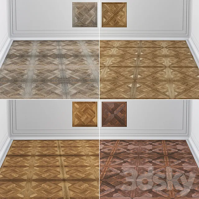 Modular Parquet Oak Natural 3D Model