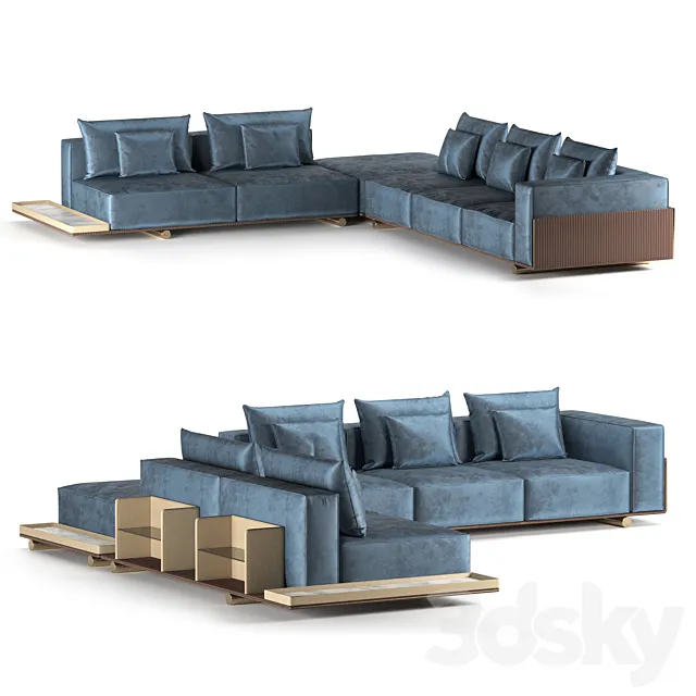 Modular sofa Donovan Square by Visionnaire 3D Model Modular sofa Donovan Square by Visionnaire 3D Model
