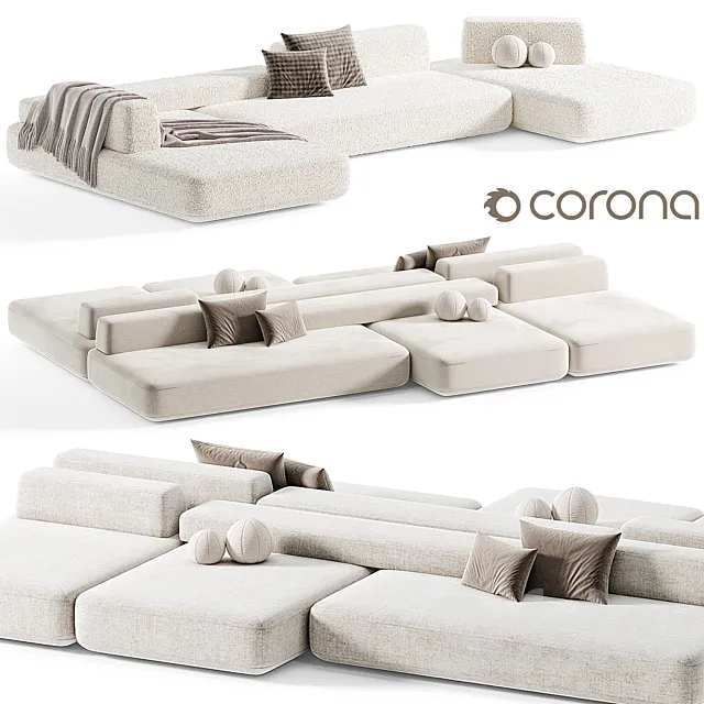 Modular Sofa Flat Sofa Modern By Como 3D Model Modular Sofa Flat Sofa Modern By Como 3D Model