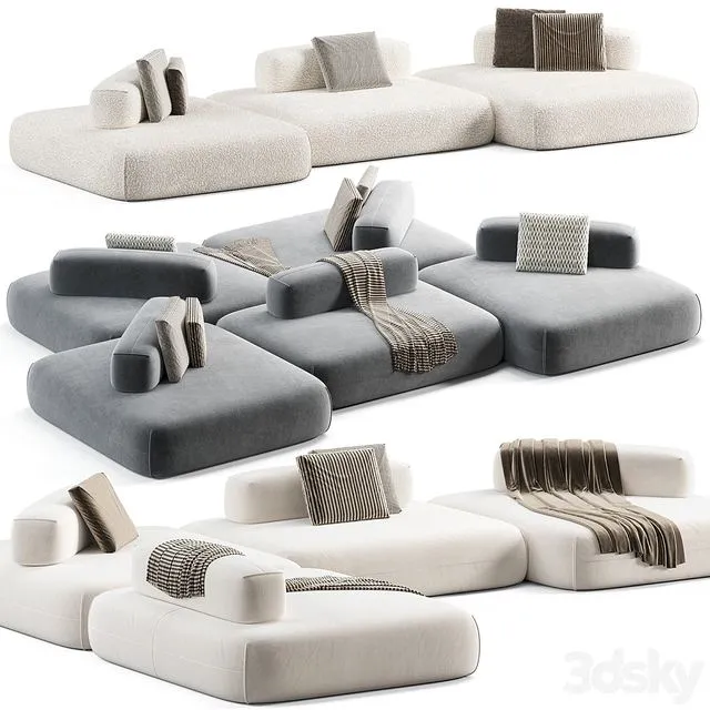 Modular sofa Flow Plus by Aatom 3D Model