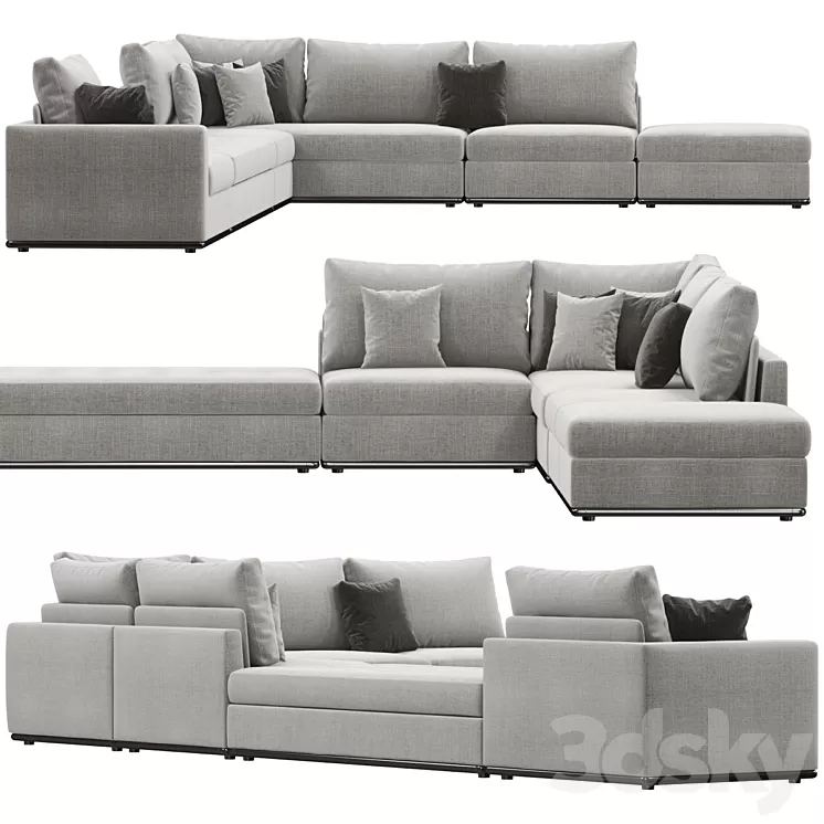 Modular sofa Giulio Marelli Oliver 3D Model Modular sofa Giulio Marelli Oliver 3D Model