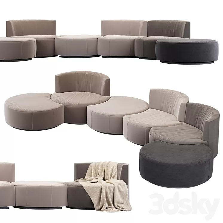 Modular sofa Mussi Italy Sedutalonga 3D Model