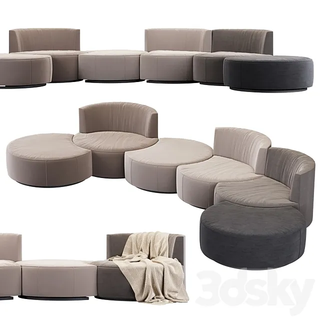 Modular sofa Mussi Italy Sedutalonga 3DModel