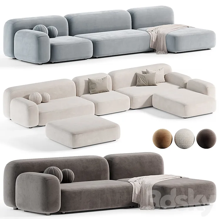 Modular Sofa Ribble-3 by Divan Modular Sofa Ribble-3 3D Model Free Download