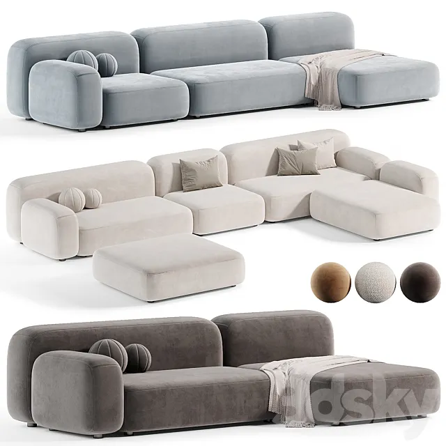 Modular Sofa Ribble-3 by Divan Modular Sofa Ribble-3 3D Model