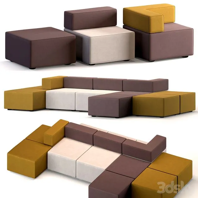 Modular sofa upholstered furniture 3D Model Modular sofa upholstered furniture 3D Model