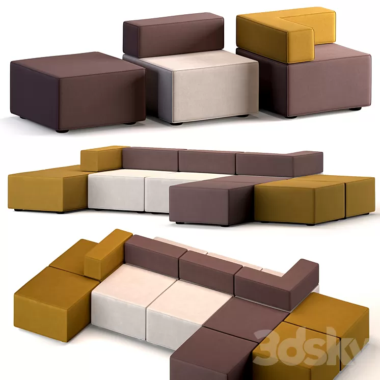 Modular sofa upholstered furniture 3D Model Free Download