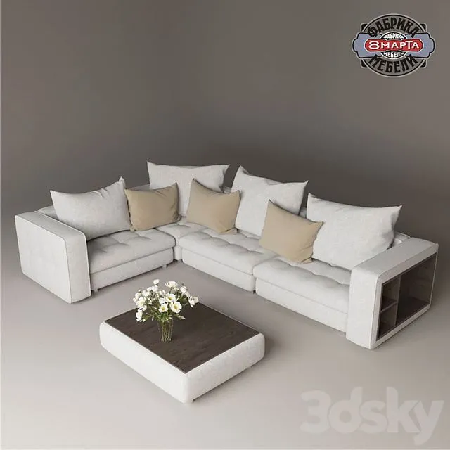 Modular sofas corner 3D Model
