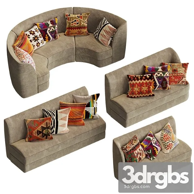 Modular sofas for cafe, restaurant and 24 pillow textures Modular sofas for cafe, restaurant and 24 pillow textures