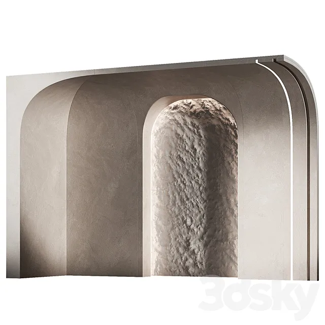 Modular wall decorative panels 11. Rounded arched openings. 3D Model