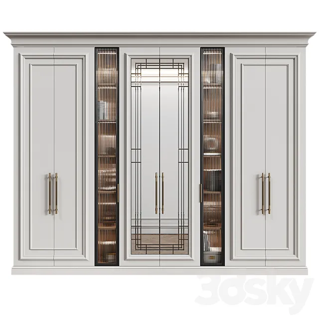 Modular wardrobe in neoclassical style 10 3D Model Modular wardrobe in neoclassical style 10 3D Model