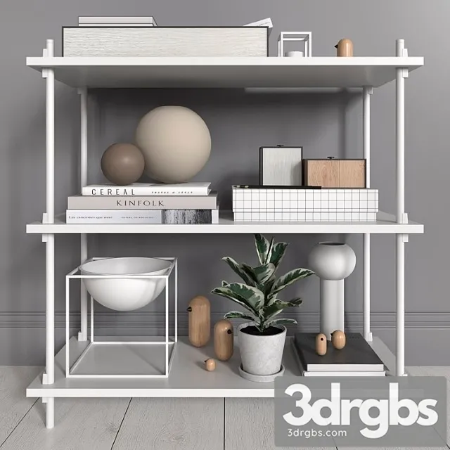 Moebe shelves with decorative filling 2 3D Model Download