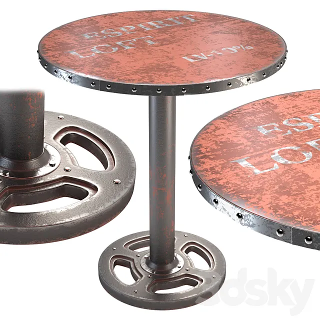 Moe’s Home Wheel round dining table 3D Model
