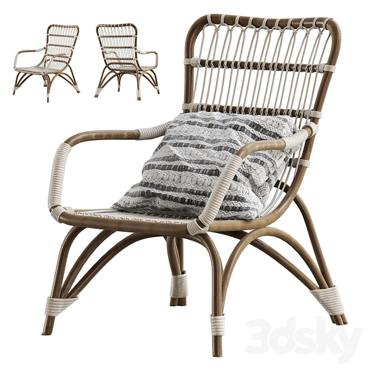 Moka natural rattan armchair 3D Model Free Download Moka natural rattan armchair 3D Model Free Download