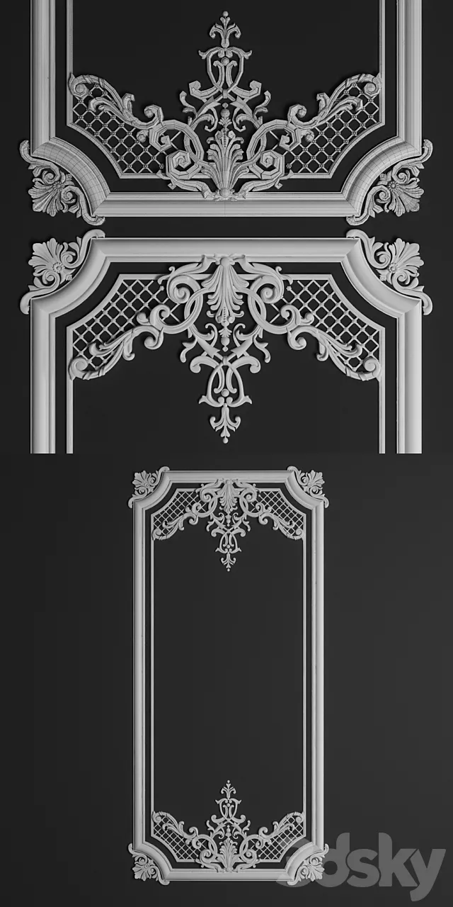 Molding with stucco 3D Model